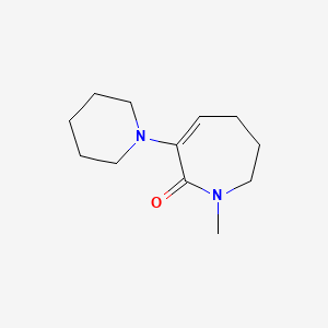 molecular formula C12H20N2O B15467449 2H-Azepin-2-one, 1,5,6,7-tetrahydro-1-methyl-3-(1-piperidinyl)- CAS No. 52774-42-2