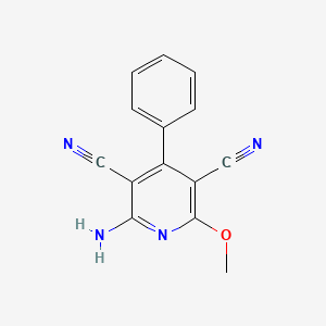 molecular formula C14H10N4O B15467702 2-Amino-6-methoxy-4-phenylpyridine-3,5-dicarbonitrile CAS No. 57021-26-8
