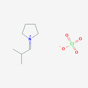 molecular formula C8H16ClNO4 B15468043 Pyrrolidinium, 1-(2-methylpropylidene)-, perchlorate CAS No. 57419-61-1