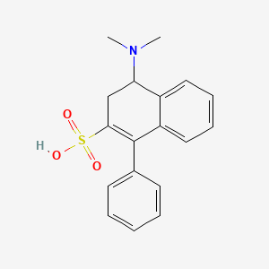 molecular formula C18H19NO3S B15468258 3-Naphthalenesulfonic acid, 1,2-dihydro-1-(dimethylamino)-4-phenyl- CAS No. 52371-28-5