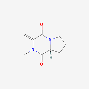molecular formula C9H12N2O2 B15468944 Pyrrolo[1,2-a]pyrazine-1,4-dione, hexahydro-2-methyl-3-methylene-, (8aS)-(9CI) CAS No. 53941-96-1