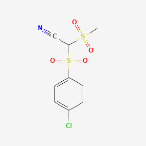 molecular formula C9H8ClNO4S2 B15469186 Acetonitrile, [(4-chlorophenyl)sulfonyl](methylsulfonyl)- CAS No. 56075-44-6