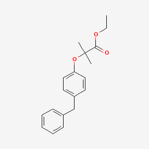 molecular formula C19H22O3 B15469225 Ethyl 2-(4-benzylphenoxy)-2-methylpropanoate CAS No. 52890-89-8