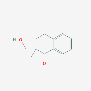 molecular formula C12H14O2 B15469256 1(2H)-Naphthalenone, 3,4-dihydro-2-(hydroxymethyl)-2-methyl- CAS No. 55024-83-4