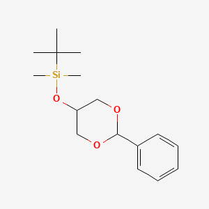 molecular formula C16H26O3Si B15469562 tert-Butyl(dimethyl)[(2-phenyl-1,3-dioxan-5-yl)oxy]silane CAS No. 56176-83-1