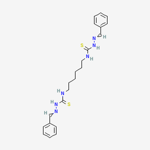 molecular formula C22H28N6S2 B15469783 N,N'-(Hexane-1,6-diyl)bis(2-benzylidenehydrazine-1-carbothioamide) CAS No. 56473-21-3