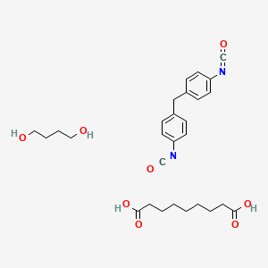 molecular formula C28H36N2O8 B15470420 Butane-1,4-diol;1-isocyanato-4-[(4-isocyanatophenyl)methyl]benzene;nonanedioic acid CAS No. 53037-66-4