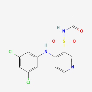 molecular formula C13H11Cl2N3O3S B15470678 Acetamide, N-((4-((3,5-dichlorophenyl)amino)-3-pyridinyl)sulfonyl)- CAS No. 52158-01-7