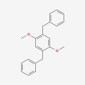 molecular formula C22H22O2 B15470686 Benzene, 1,4-dimethoxy-2,5-bis(phenylmethyl)- CAS No. 43037-61-2