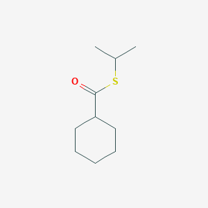 molecular formula C10H18OS B15470761 Cyclohexanecarbothioic acid, S-(1-methylethyl) ester CAS No. 54829-35-5
