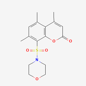 molecular formula C16H19NO5S B15470848 Morpholine, 4-((4,5,7-trimethyl-2-oxo-2H-1-benzopyran-8-yl)sulfonyl)- CAS No. 52415-49-3