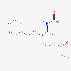 molecular formula C17H16BrNO3 B15470858 N-[2-(Benzyloxy)-5-(bromoacetyl)phenyl]-N-methylformamide CAS No. 51581-95-4