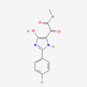 molecular formula C12H9ClN2O4 B15471149 Methyl 2-(4-chlorophenyl)-5-hydroxy-alpha-oxo-1H-imidazole-4-acetate CAS No. 40312-24-1