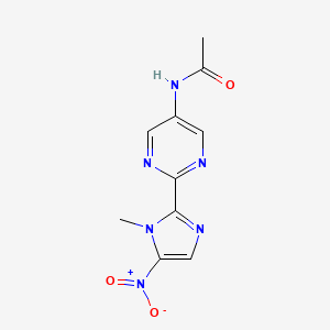 molecular formula C10H10N6O3 B15471182 Acetamide, N-(2-(1-methyl-5-nitro-2-imidazolyl)-5-pyrimidinyl)- CAS No. 41711-12-0