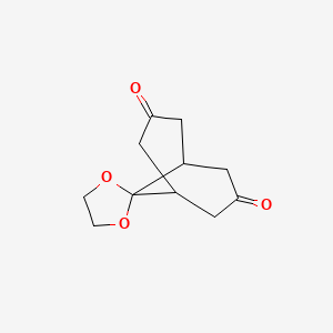 molecular formula C11H14O4 B15471253 Spiro[1,3-dioxolane-2,9'-bicyclo[3.3.1]nonane]-3',7'-dione CAS No. 51673-01-9