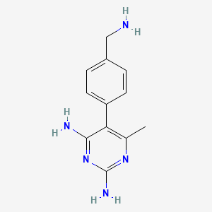 molecular formula C12H15N5 B15471295 5-[4-(Aminomethyl)phenyl]-6-methylpyrimidine-2,4-diamine CAS No. 50886-17-4