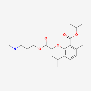 molecular formula C21H33NO5 B15471356 Acetic acid, (2-isopropoxycarbonyl-6-isopropyl-3-methylphenoxy)-, 3-(dimethylamino)propyl ester CAS No. 53206-93-2