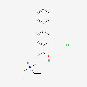 molecular formula C19H26ClNO B15471363 alpha-(2-(Diethylamino)ethyl)-4-biphenylmethanol hydrochloride CAS No. 50910-18-4