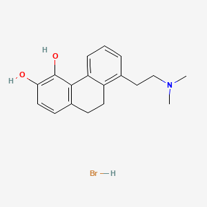 molecular formula C18H22BrNO2 B15471412 3,4-Phenanthrenediol, 9,10-dihydro-8-(2-(dimethylamino)ethyl)-, hydrobromide CAS No. 41191-11-1