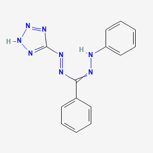 molecular formula C14H12N8 B15471512 N'-anilino-N-(tetrazol-5-ylideneamino)benzenecarboximidamide CAS No. 51475-08-2