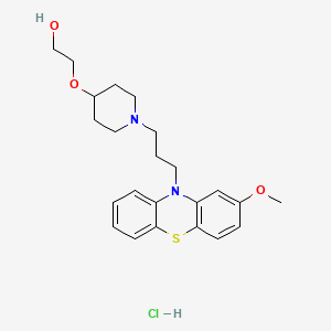 molecular formula C23H31ClN2O3S B15471572 Ethanol, 2-((1-(3-(2-methoxy-10H-phenothiazin-10-yl)propyl)-4-piperidinyl)oxy)-, monohydrochloride CAS No. 40255-61-6