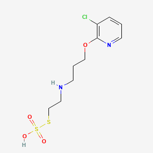 molecular formula C10H15ClN2O4S2 B15471588 S-2-((3-(3-Chloro-2-pyridyloxy)propyl)amino)ethyl hydrogen thiosulfate CAS No. 41286-95-7