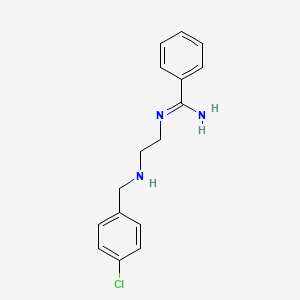 molecular formula C16H18ClN3 B15471668 N'-(2-{[(4-Chlorophenyl)methyl]amino}ethyl)benzenecarboximidamide CAS No. 51102-47-7