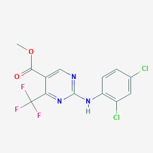 molecular formula C13H8Cl2F3N3O2 B154717 Methyl 2-(2,4-dichlorophenylamino)-4-trifluoromethylpyrimidine-5-carboxylate CAS No. 666260-76-0
