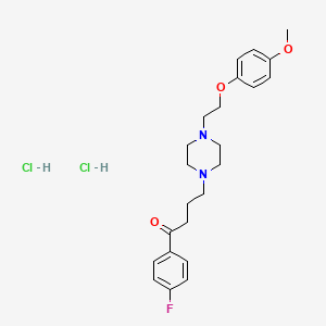 molecular formula C23H31Cl2FN2O3 B15471834 1-Butanone, 1-(4-fluorophenyl)-4-(4-(2-(4-methoxyphenoxy)ethyl)-1-piperazinyl)-, dihydrochloride CAS No. 40986-94-5