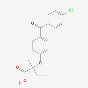 molecular formula C18H17ClO4 B15471858 2-[4-(4-Chlorobenzoyl)phenoxy]-2-methylbutanoic acid CAS No. 42019-05-6