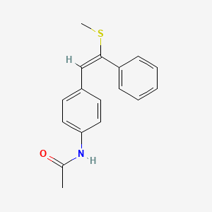 molecular formula C17H17NOS B15471934 Acetamide, N-(4-(2-(methylthio)-2-phenylethenyl)phenyl)-, (E)- CAS No. 37992-80-6