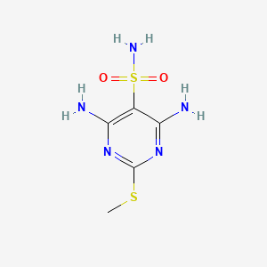 molecular formula C5H9N5O2S2 B15472012 4,6-Diamino-2-methylthio-5-pyrimidine sulfonamide CAS No. 51461-76-8