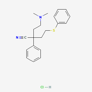 molecular formula C20H25ClN2S B15472017 alpha-(2-Phenylthioethyl)-alpha-(2-dimethylaminoethyl)phenylacetonitrile hydrochloride CAS No. 41932-64-3