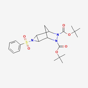 molecular formula C21H29N3O6S B15472203 Di-tert-butyl 3-(phenylsulfonyl)-3,6,7-triazatricyclo[3.2.1.02,4]octane-6,7-dicarboxylate CAS No. 39203-24-2