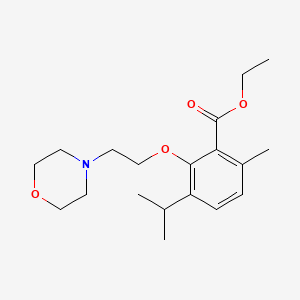 molecular formula C19H29NO4 B15472311 ethyl 6-methyl-2-(2-morpholin-4-ylethoxy)-3-propan-2-ylbenzoate CAS No. 52073-28-6