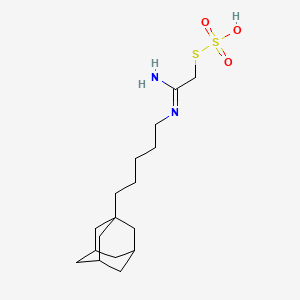 molecular formula C17H30N2O3S2 B15472449 Methanethiol, (N-1-adamantylpentyl)amidino-, hydrogen sulfate (ester) CAS No. 40283-75-8
