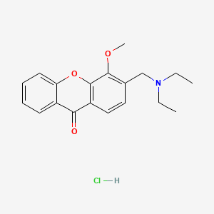 molecular formula C19H22ClNO3 B15472559 Xanthen-9-one, 3-(diethylamino)methyl-4-methoxy-, hydrochloride CAS No. 42840-06-2