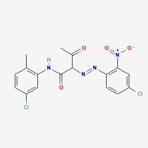 molecular formula C17H14Cl2N4O4 B15472567 N-(5-Chloro-2-methylphenyl)-2-[(E)-(4-chloro-2-nitrophenyl)diazenyl]-3-oxobutanamide CAS No. 38489-07-5