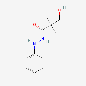 molecular formula C11H16N2O2 B15472696 Propanoic acid, 3-hydroxy-2,2-dimethyl-, 2-phenylhydrazide CAS No. 41682-84-2