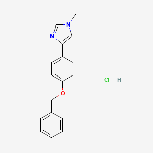 molecular formula C17H17ClN2O B15472703 Imidazole, 4-(p-benzyloxyphenyl)-1-methyl-, hydrochloride CAS No. 40405-81-0
