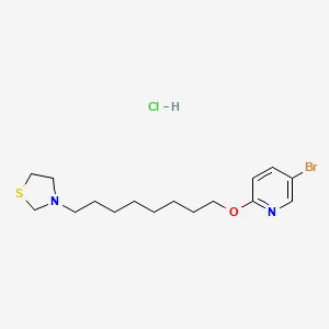 molecular formula C16H26BrClN2OS B15472734 Thiazolidine, 3-(8-(5-bromo-2-pyridyloxy)octyl)-, hydrochloride CAS No. 41288-01-1
