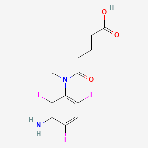 molecular formula C13H15I3N2O3 B15472855 Glutaranilic acid, 3'-amino-N-ethyl-2',4',6'-triiodo- CAS No. 37934-61-5