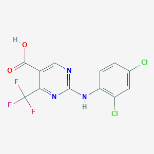 B154732 2-(2,4-Dichlorophenylamino)-4-trifluoromethylpyrimidine-5-carboxylic acid CAS No. 666260-42-0