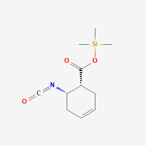 molecular formula C11H17NO3Si B15473229 trimethylsilyl (1R,6S)-6-isocyanatocyclohex-3-ene-1-carboxylate CAS No. 51440-79-0