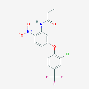molecular formula C16H12ClF3N2O4 B15473284 N-{5-[2-Chloro-4-(trifluoromethyl)phenoxy]-2-nitrophenyl}propanamide CAS No. 50594-56-4