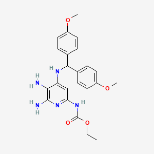 molecular formula C23H27N5O4 B15473310 ethyl N-[5,6-diamino-4-[bis(4-methoxyphenyl)methylamino]pyridin-2-yl]carbamate CAS No. 40497-69-6
