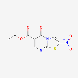 molecular formula C9H7N3O5S B15473316 Ethyl 2-nitro-5-oxo-5h-[1,3]thiazolo[3,2-a]pyrimidine-6-carboxylate CAS No. 40519-87-7