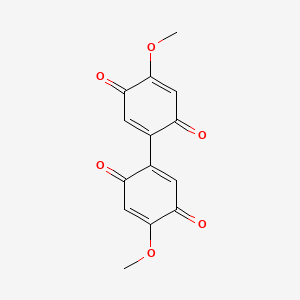 molecular formula C14H10O6 B15473348 4,4'-Dimethoxy(bi-1,4-cyclohexadien-1-yl)-3,3',6,6'-tetraone CAS No. 43042-33-7