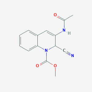 molecular formula C14H13N3O3 B15473368 methyl 3-acetamido-2-cyano-2H-quinoline-1-carboxylate CAS No. 40501-67-5