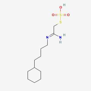 molecular formula C12H24N2O3S2 B15473401 S-((N-Cyclohexylbutylamidino)methyl) hydrogen thiosulfate CAS No. 40283-59-8